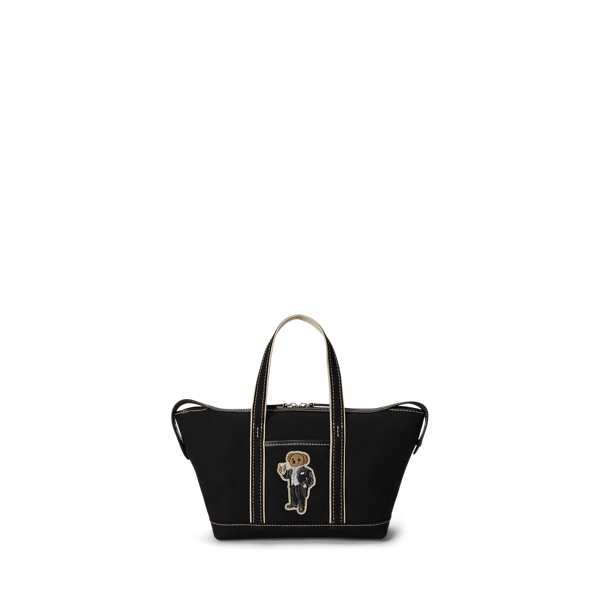Small Canvas Polo Bear Shopper Tote