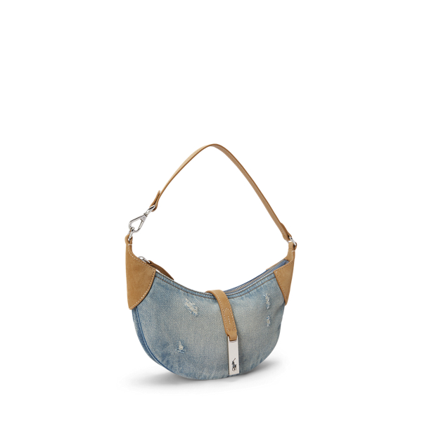 Polo ID Mini Denim-Suede Shoulder Bag