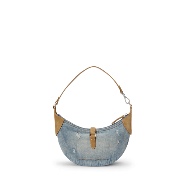 Polo ID Mini Denim-Suede Shoulder Bag