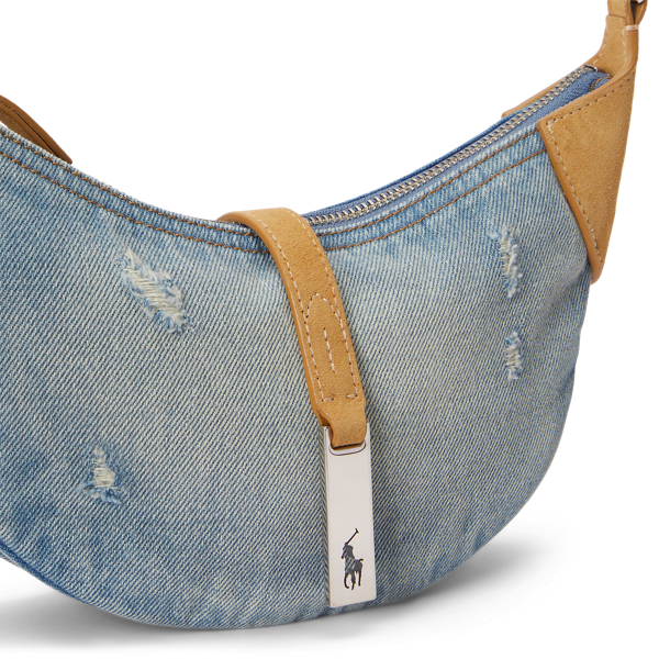 Polo ID Mini Denim-Suede Shoulder Bag