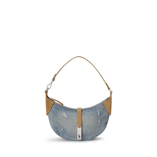 Polo ID Mini Denim-Suede Shoulder Bag
