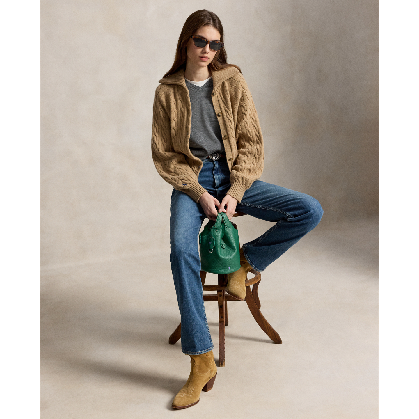 Женские сумки Ralph Lauren Polo Play Leather Small Tote & Crossbody, цвет: Juniper — фото 5