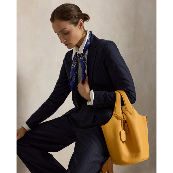Mango Polo Play Leather Tote Bag Polo Ralph Lauren 7