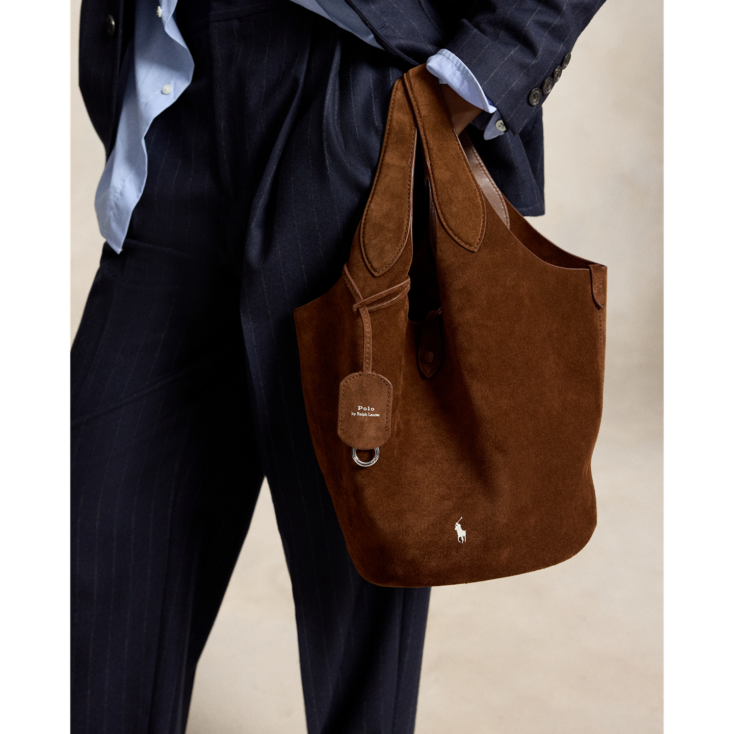 Женские сумки Ralph Lauren Polo Play Suede Tote, цвет: Cafe — фото 5