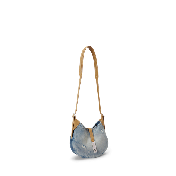 Borsa Polo ID piccola in denim camoscio