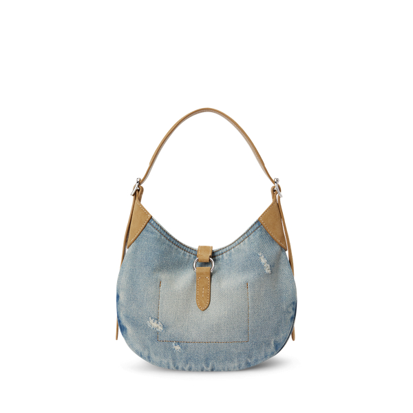Borsa Polo ID piccola in denim camoscio