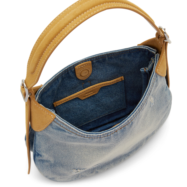 Borsa Polo ID piccola in denim camoscio