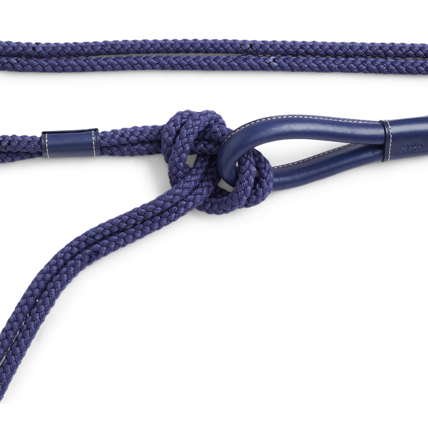 Storm Leather-Trim Cotton Rope Belt Polo Ralph Lauren 2