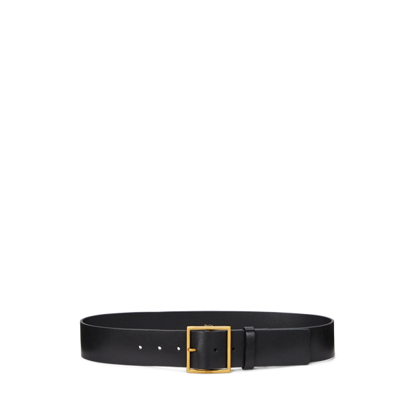 Square-Buckle Wide Leather Belt