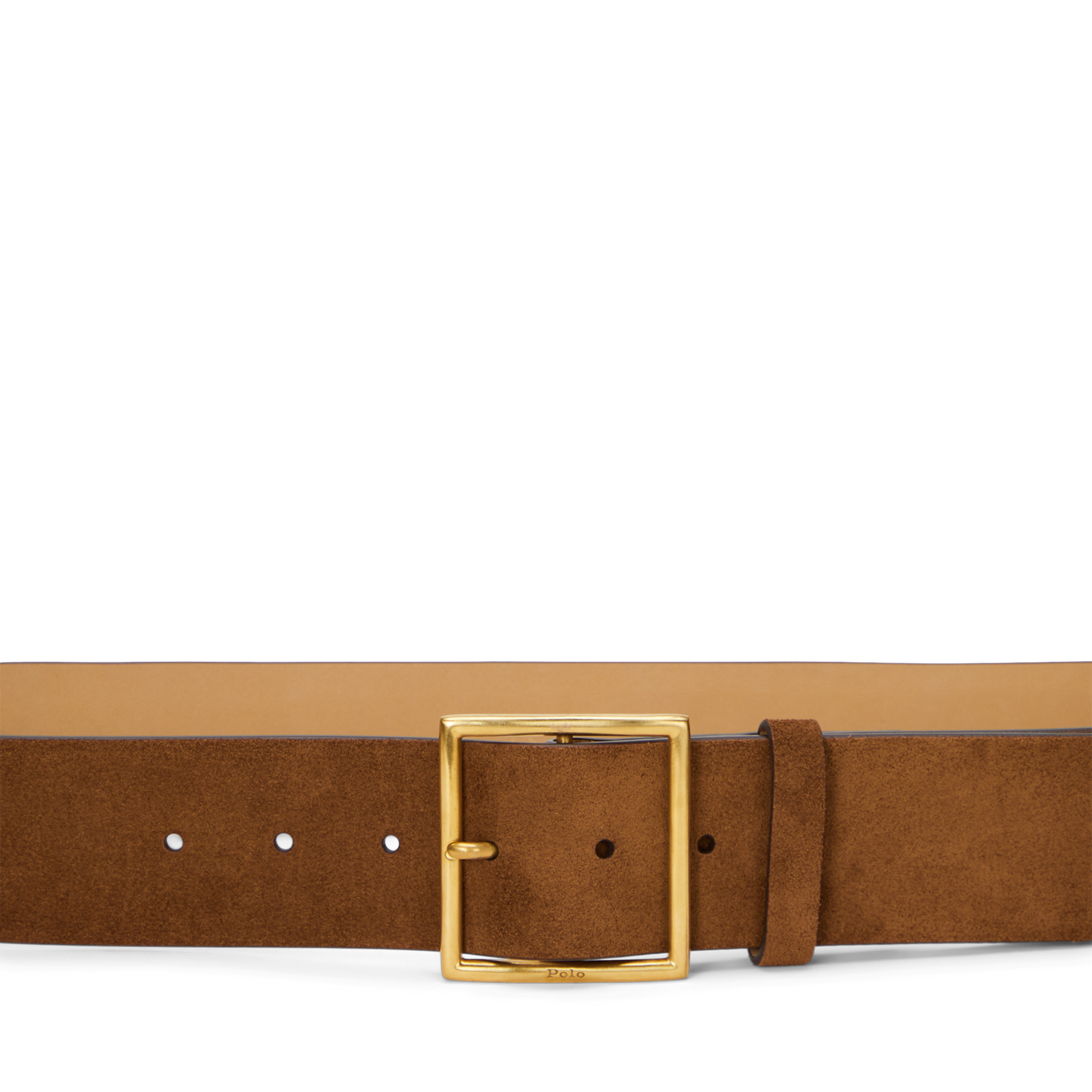 Женский ремень Ralph Lauren Square-Buckle Wide Suede, цвет: Коричный — фото 1