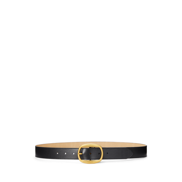 Oval-Buckle Vachetta Leather Belt Polo Ralph Lauren 1