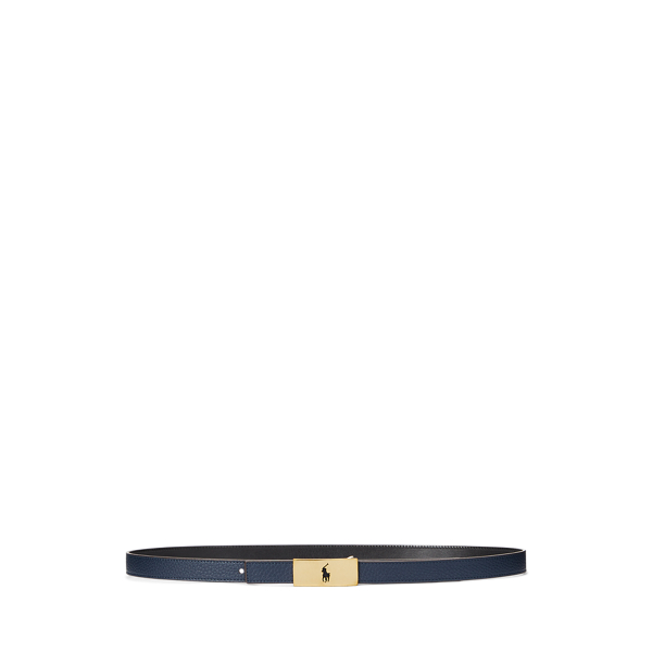 Marine Navy/black Polo ID Reversible Leather Belt Polo Ralph Lauren 1