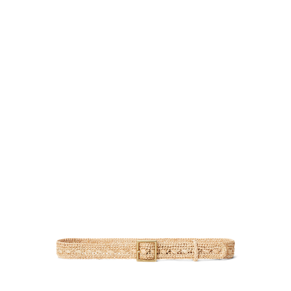 Ceinture en raphia à boucle carrée