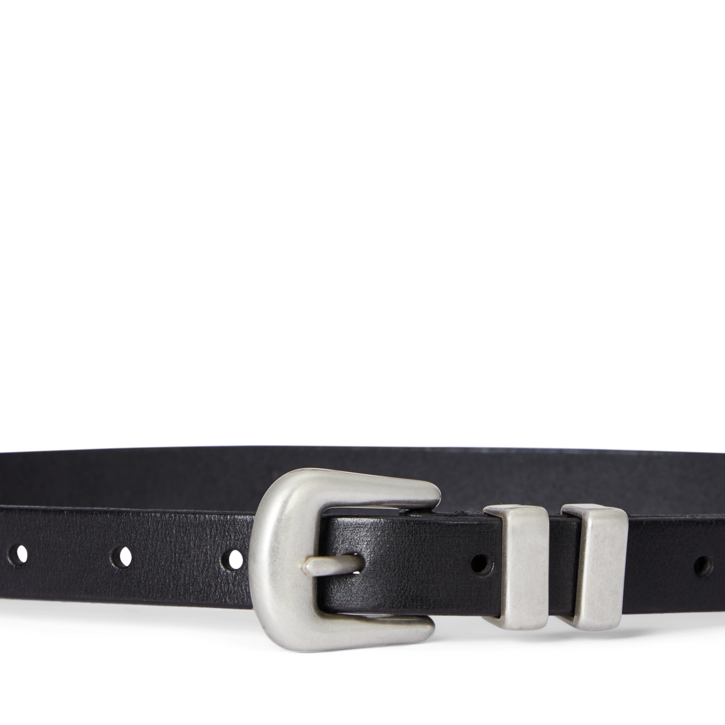 Женский ремень Ralph Lauren Western Distressed Leather Belt, цвет: Чёрный — фото 1
