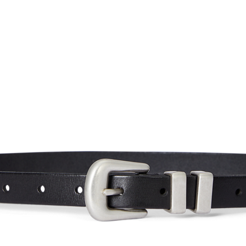 Женский ремень Ralph Lauren Western Distressed Leather Belt, цвет: Чёрный