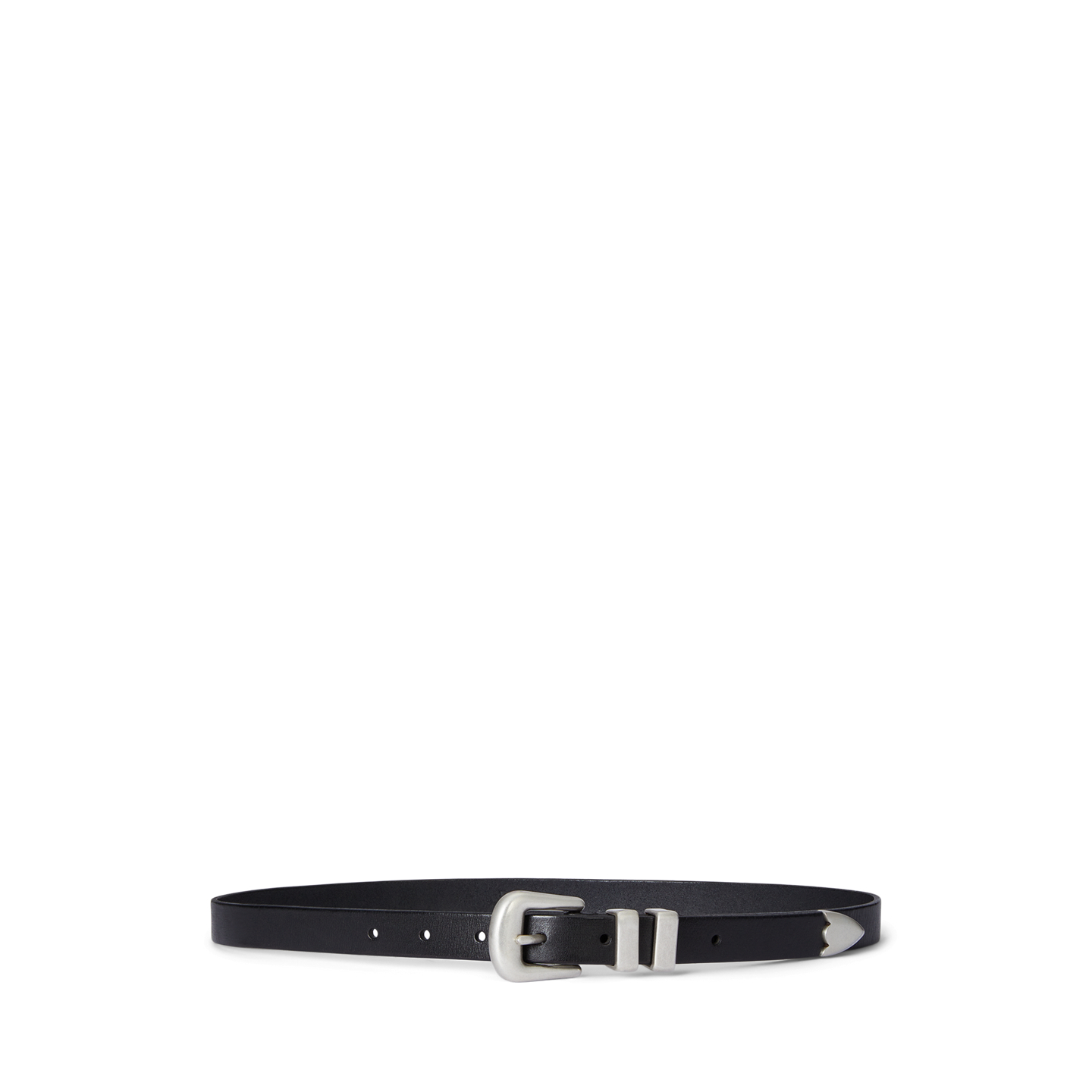 Женский ремень Ralph Lauren Western Distressed Leather Belt, цвет: Чёрный — фото 3