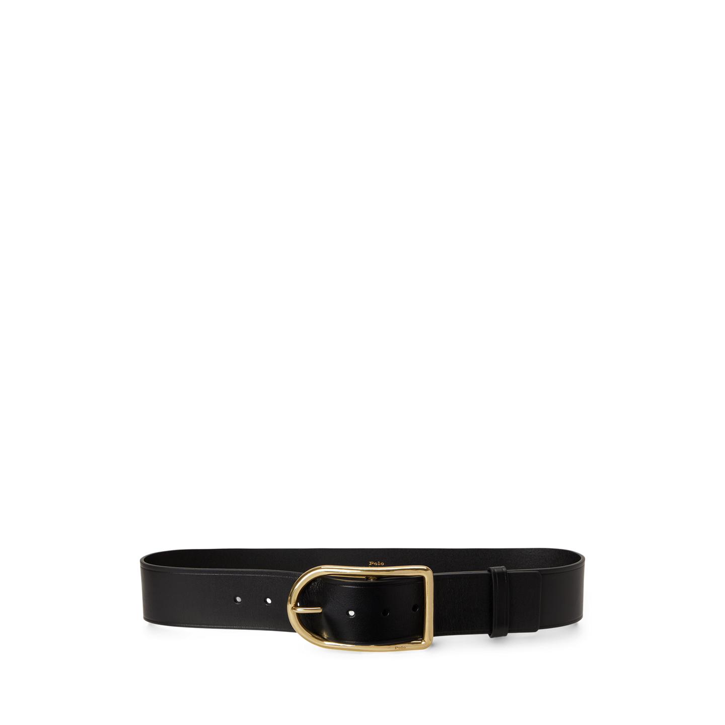 Женский ремень Ralph Lauren Curved-Buckle Leather, цвет: Чёрный — фото 2