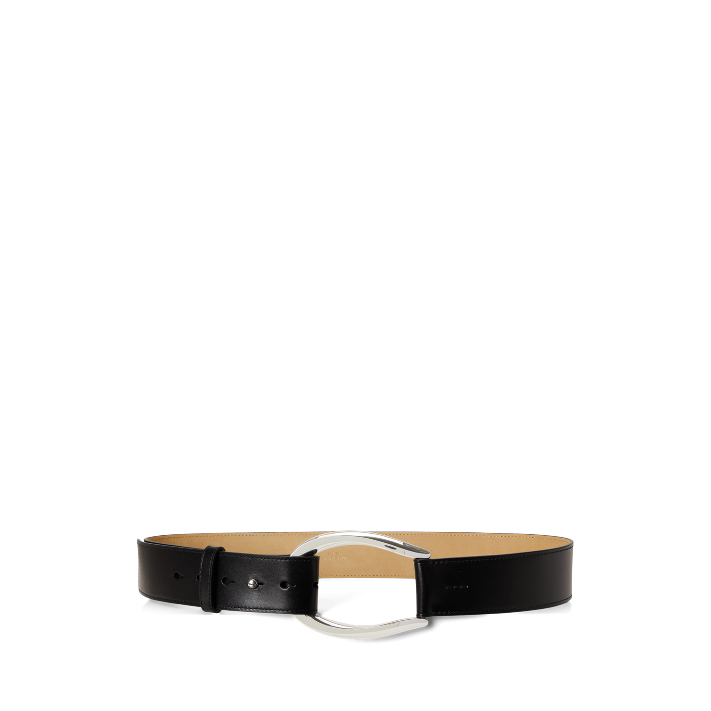 Женский ремень Ralph Lauren Stirrup-Buckle Wide Leather, цвет: Чёрный — фото 3