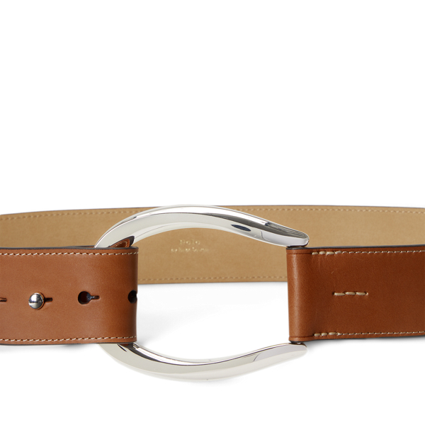 Cuoio Stirrup-Buckle Wide Leather Belt Polo Ralph Lauren 2