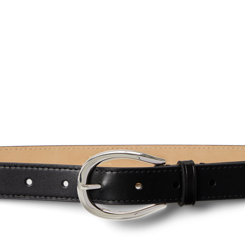 Женский ремень Ralph Lauren Stirrup-Buckle Leather, цвет: Чёрный