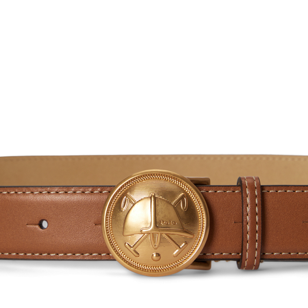Cuoio Crest Plaque-Buckle Leather Belt Polo Ralph Lauren 2