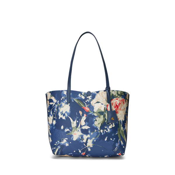 Indigo Dusk/Antibes Bloom Faux-Leather Reversible Tote Lauren 6