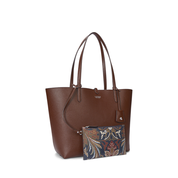 Reversible leather tote bag sale