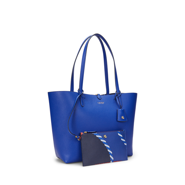 セール!Ralph Lauren Faux Leather Beach Print ReversibleTote Faux-Leather Print Reversible Tote