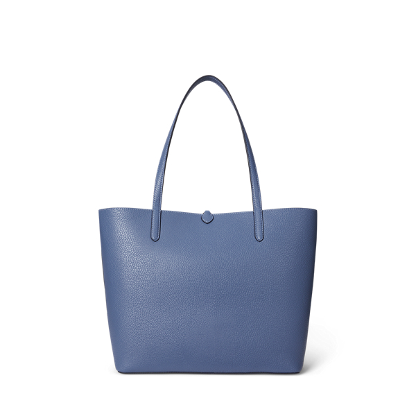 Ralu Blue フェイクレザージャケット バックロゴ リブロゴ ブルー L