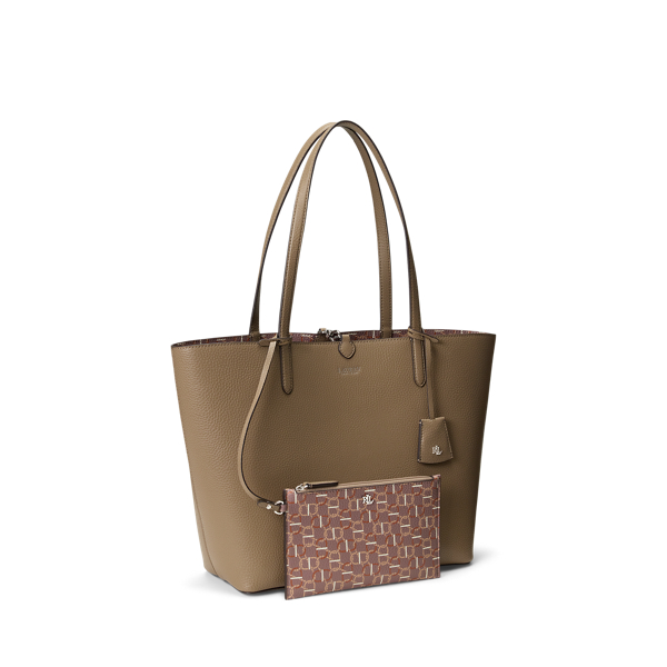 Faux-Leather Large Reversible Tote Bag