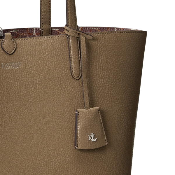 Faux-Leather Large Reversible Tote Bag