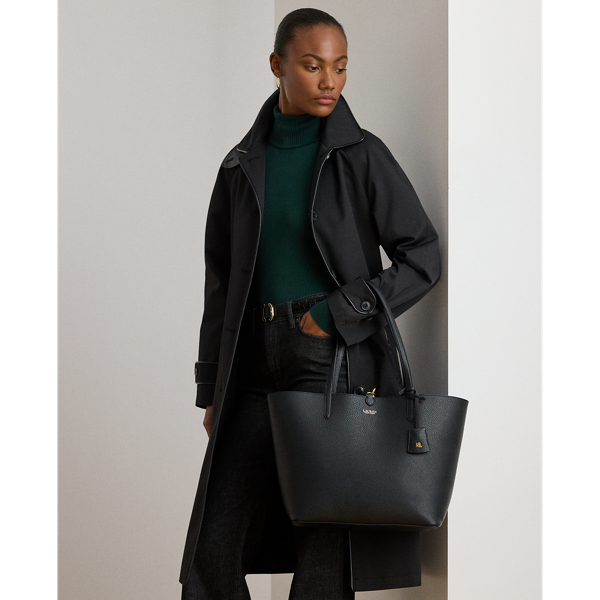 ⭐︎超希少　フルラ　リバーシブル　トートバッグ　レザー　ネイビー　グレー　巾着付き フェイクレザー ラージ リバーシブル トート バッグ | ラルフ