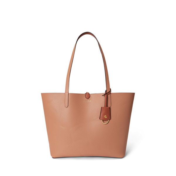 Red Terracotta/Pnk Sienna Large Reversible Faux-Leather Tote Bag Lauren 5