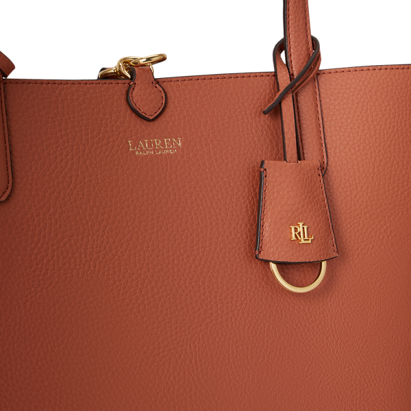 Red Terracotta/Pnk Sienna Large Reversible Faux-Leather Tote Bag Lauren 6