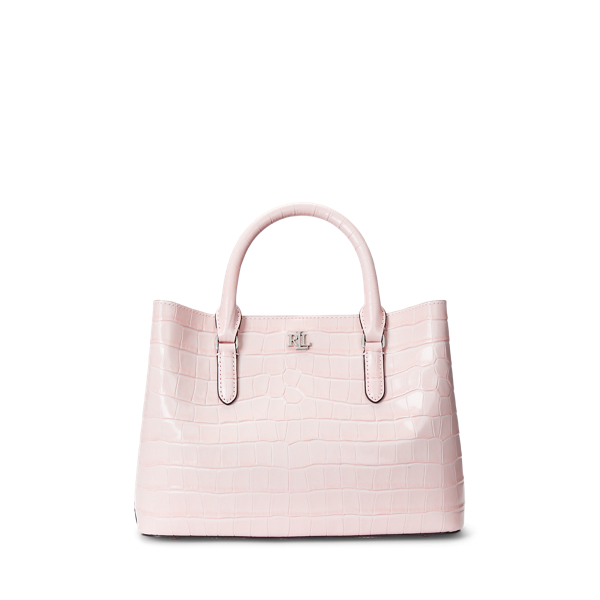 Embossed Leather Medium Marcy Satchel