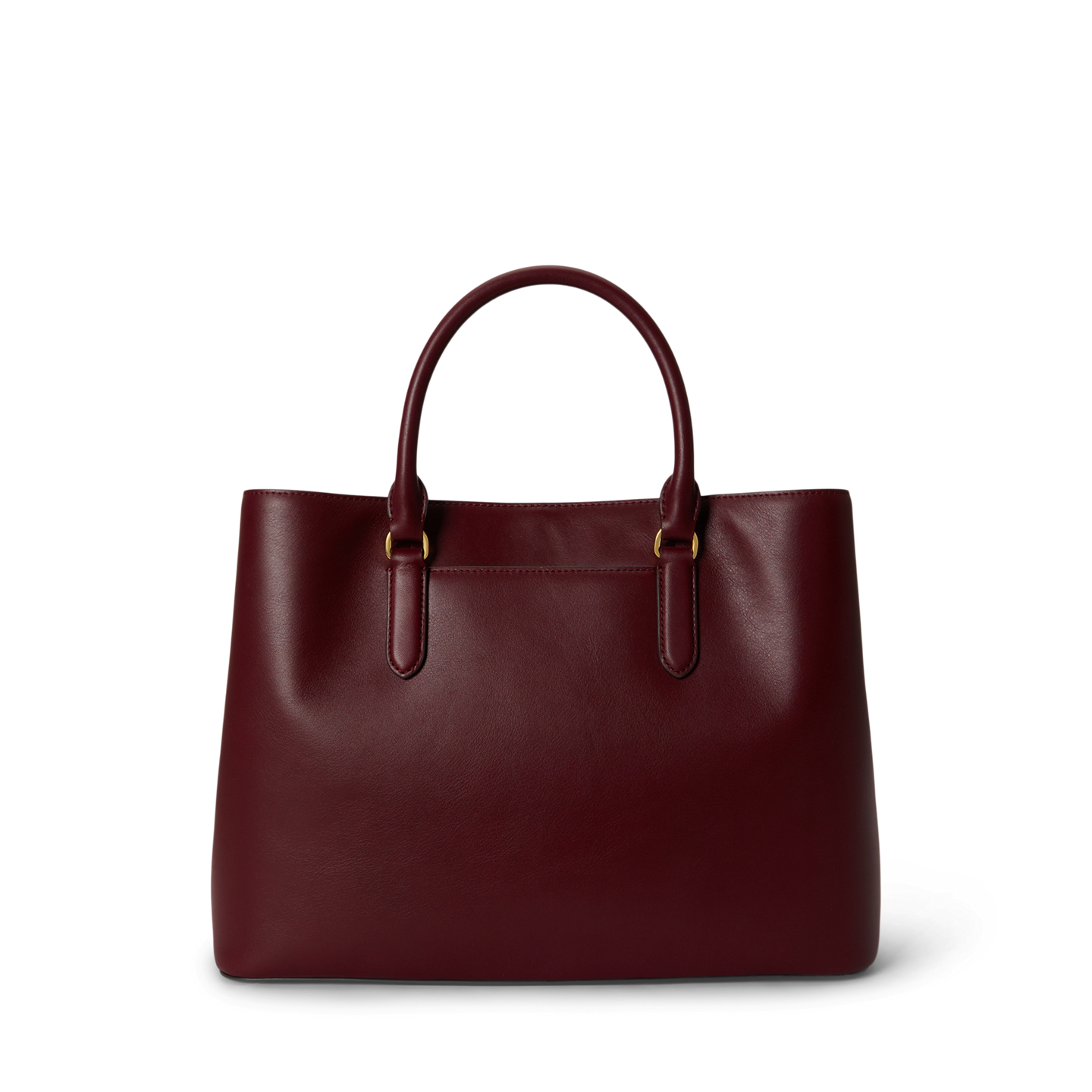 Женская сумка Ralph Lauren Leather Large Marcy Satchel, цвет: Тёмный гранатовый — фото 2