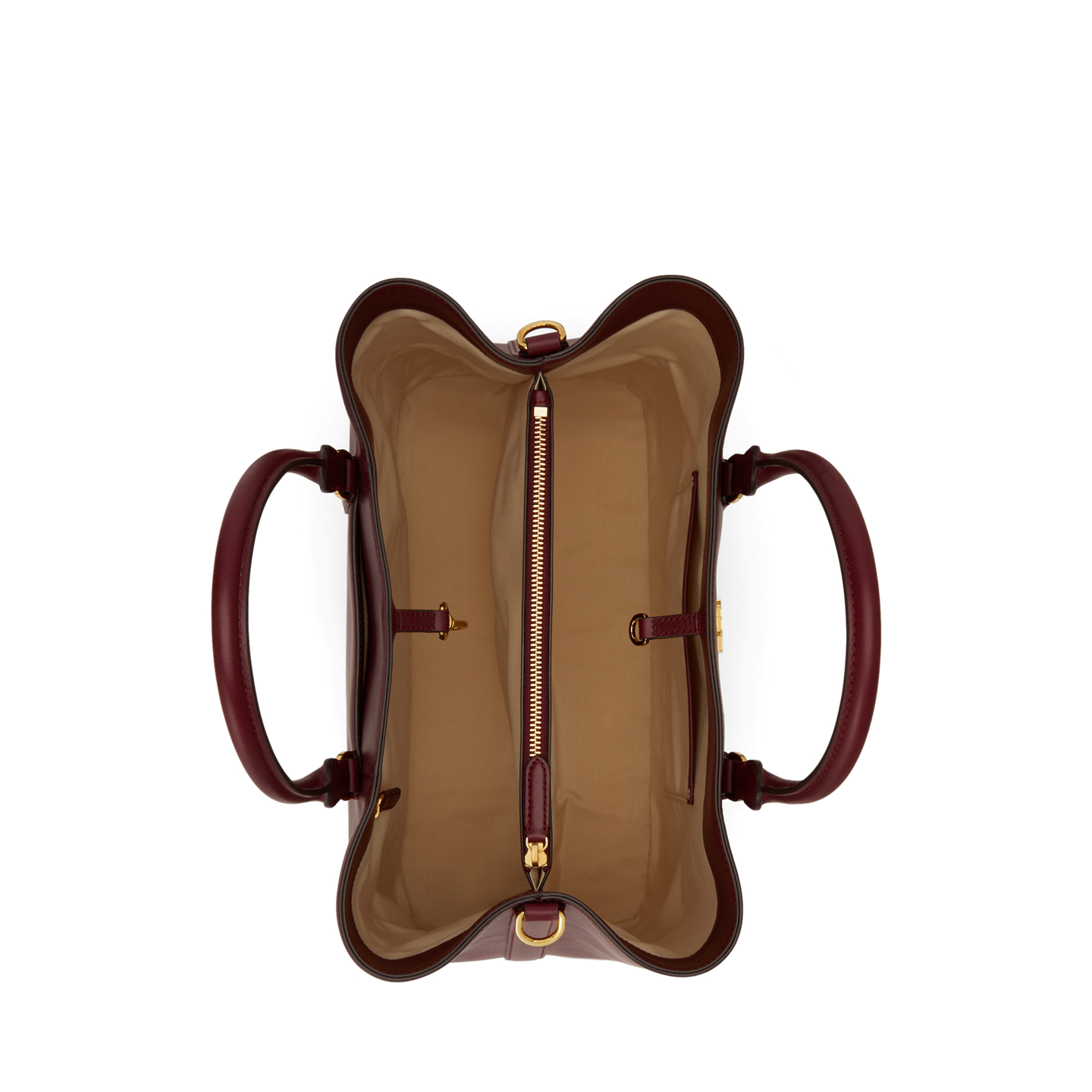 Женская сумка Ralph Lauren Leather Large Marcy Satchel, цвет: Тёмный гранатовый — фото 3
