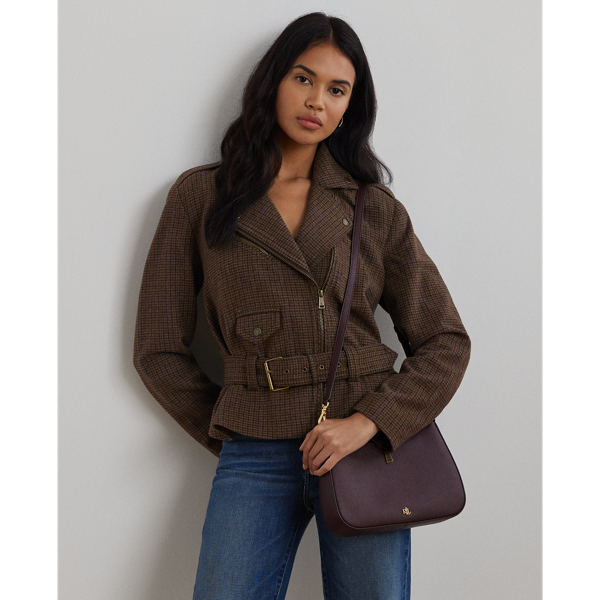Pinot Noir Crosshatch Leather Medium Danni Bag Lauren 7