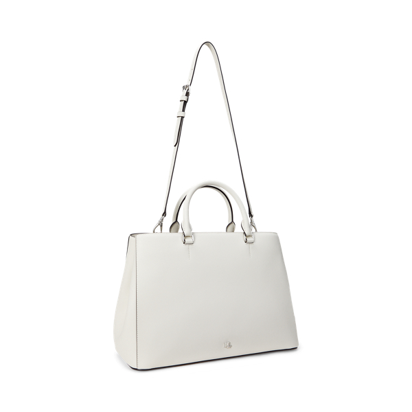 Gro&szlig;e Tasche Hanna aus Schraffurleder Lauren in Sanftes Wei&szlig; 3