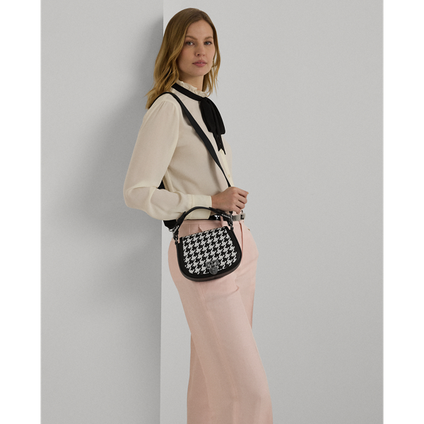 Houndstooth/Black Houndstooth Medium Tanner Crossbody Bag Lauren 8