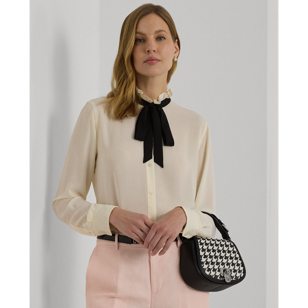 Houndstooth/Black Houndstooth Medium Tanner Crossbody Bag Lauren 9