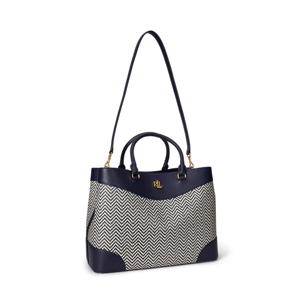 Herringbone Woven Large Marcy Satchel