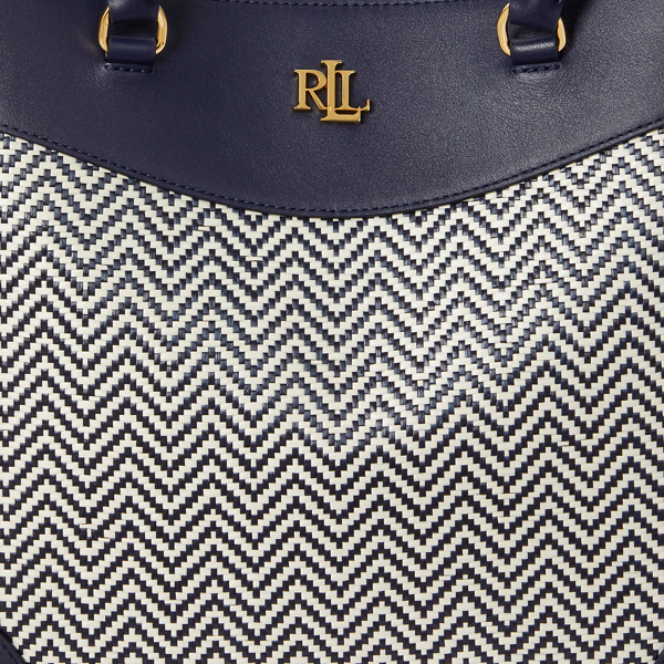 Herringbone Woven Large Marcy Satchel