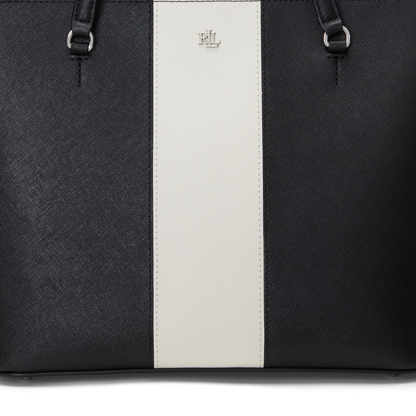 Striped Leather Medium Karly Tote Bag