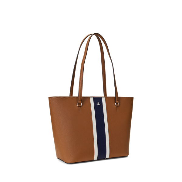 Mittelgro&szlig;e Ledertragetasche Karly Lauren in Sandbr./Sanft. Wei&szlig; multi 3