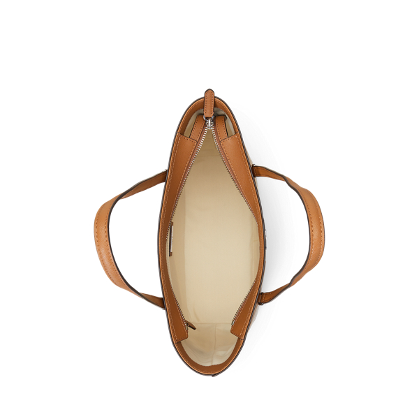 Mittelgro&szlig;e Ledertragetasche Karly Lauren in Sandbr./Sanft. Wei&szlig; multi 5