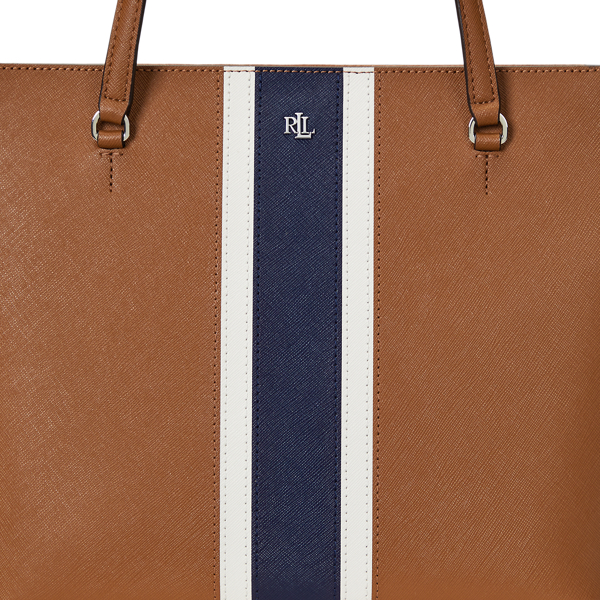 Mittelgro&szlig;e Ledertragetasche Karly Lauren in Sandbr./Sanft. Wei&szlig; multi 6