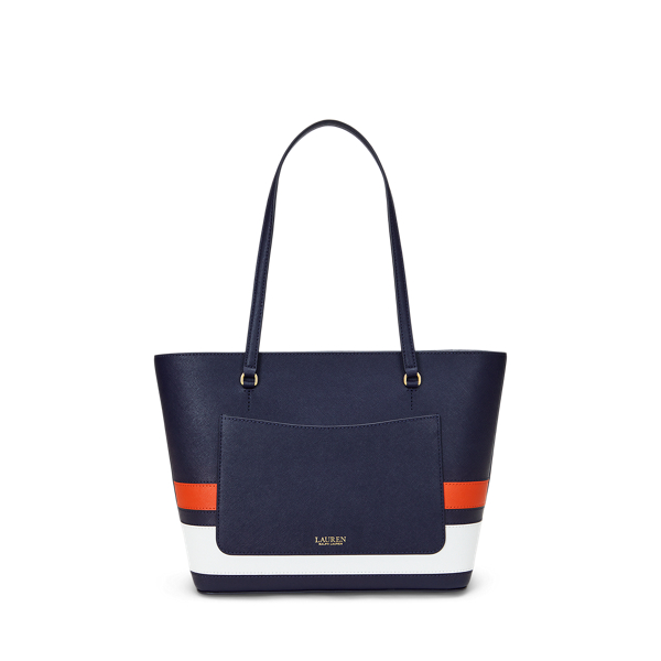 Time's Arrow Navy Blue With White Stripe Down Middle Tote Bag popular