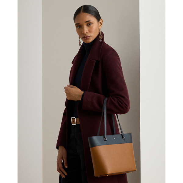 【RALPH LAUREN】ストライプド レザー M Karly トート バッグ ストライプド レザー ミディアム Karly トート バッグ | ラルフ