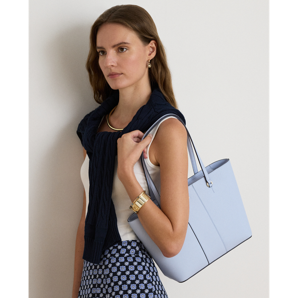 Tote Karly media in pelle a righe